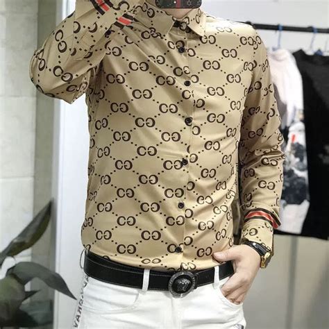 camisa gucci abejs|camisa gucci para hombre.